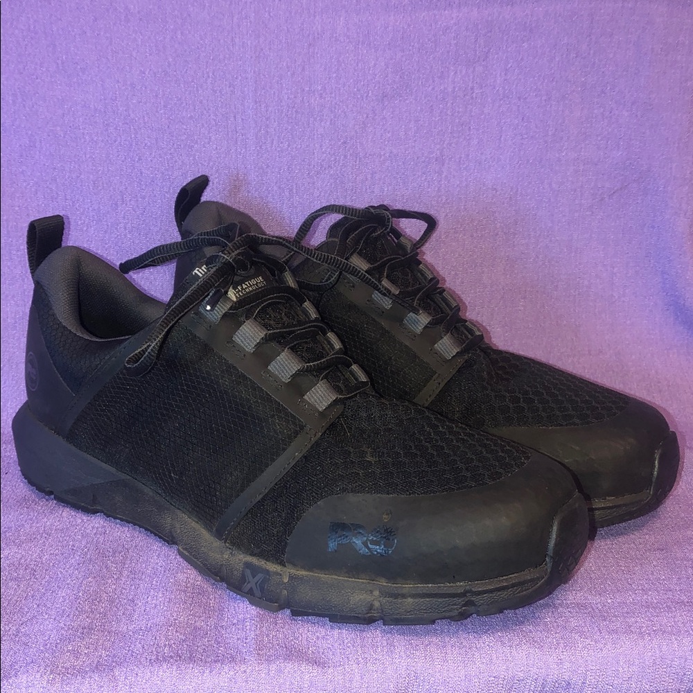 Used Men’s Timberland Pro Radius Composite Toe Work Sneaker Size 10.5M Black